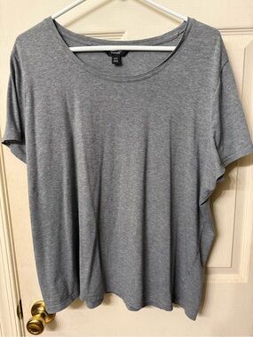 Simply Vera Vera Wang Heather Gray Short-Sleeve Scoop Neck Top